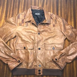 Just Cavalli Mens Brown Lesther Jacket Size 58